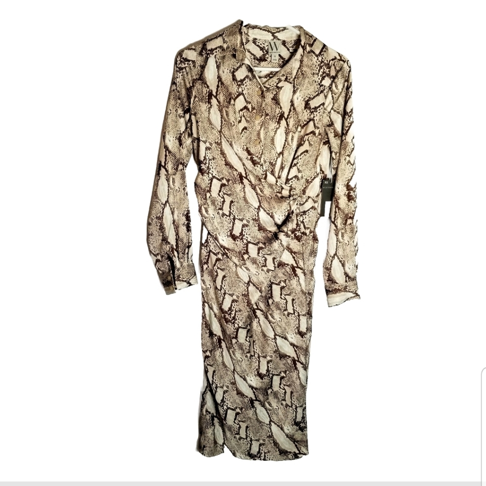 Worthington Maxi Dress Women's Sz XS Faux Wrap  Leona Animal Print NWT
